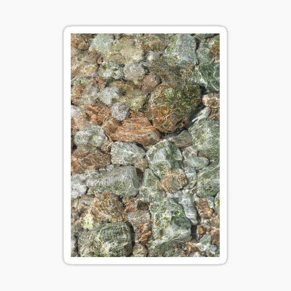Clear sea water flows over bright stones 2 Sticker