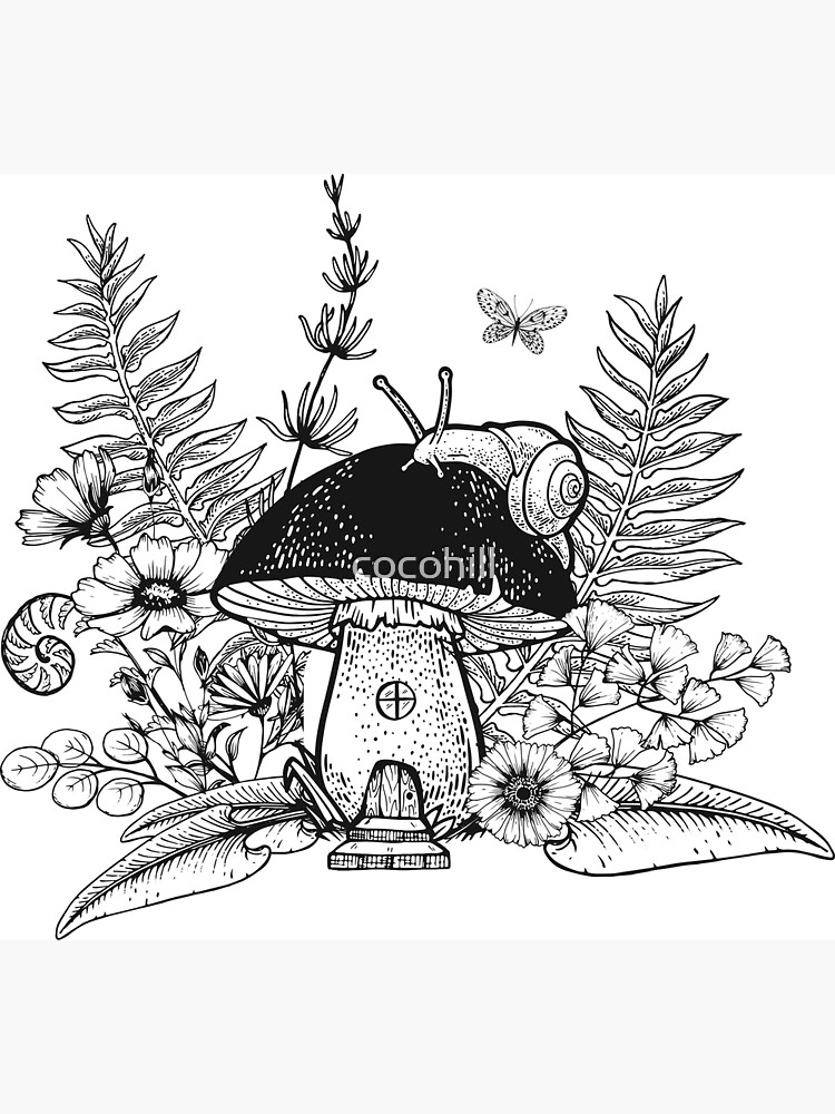 Mushroom Village Colouring Page, Cottagecore Colouring Pages, Fairycore,  Mushroom Decor, Mushroom Drawing, Mushroom Gifts, Adult Colouring 