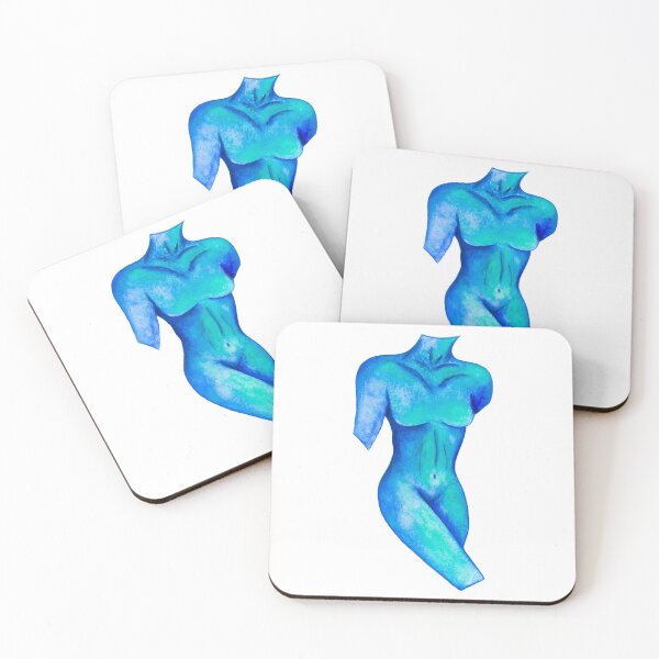 Item preview, Bright blue body art in watercolour designed and sold by Chantellearts.