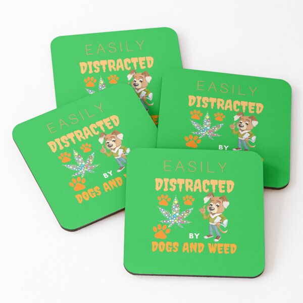 Item preview, Dogs And Weed By Dogs And Weed Funny Dog Lovers Gift Easily Distracted designed and sold by BestDesignbySof.