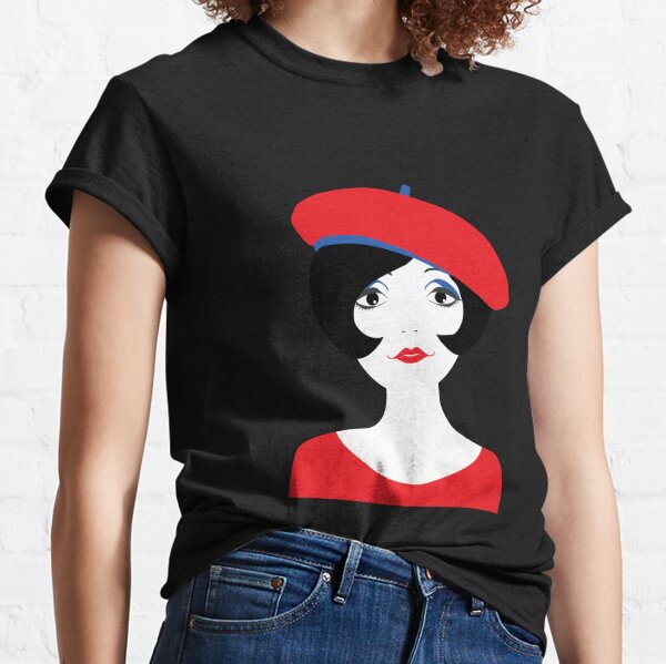 Woman with Beret - Retro Art Classic T-Shirt