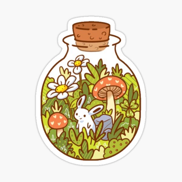 mushroom jar Sticker for Sale by magsoffthewall