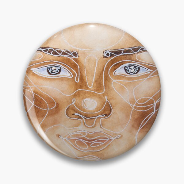 Item preview, Line art portrait painting in watercolour designed and sold by Chantellearts.