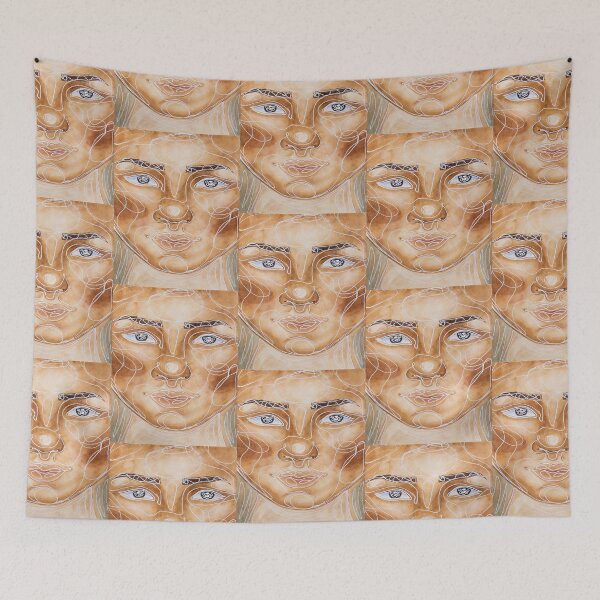 Item preview, Line art portrait painting in watercolour designed and sold by Chantellearts.