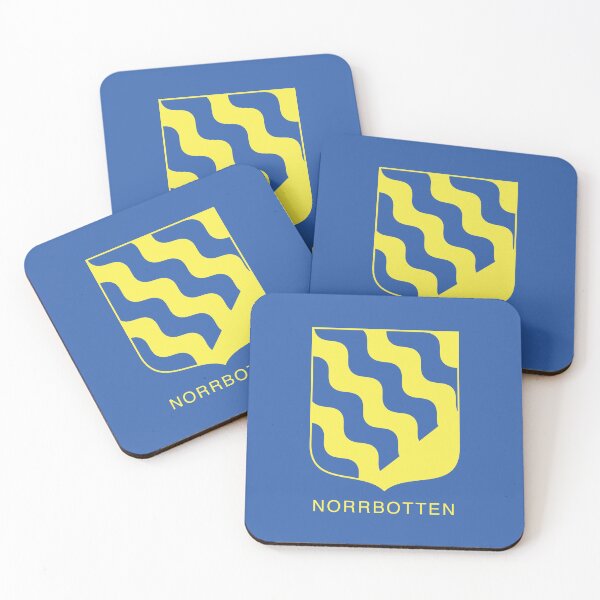 Item preview, New Wave, the Coat of Arms of Norrbotten, Sweden, Yellow Print (Svenska Landskap)  designed and sold by Landskapsbutiken .com.