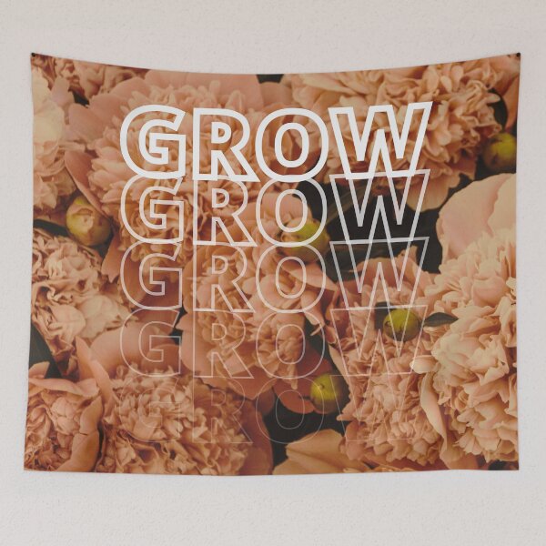 Item preview, GROW (above) - Dreamy Beige Flowers designed and sold by AliceSLee.