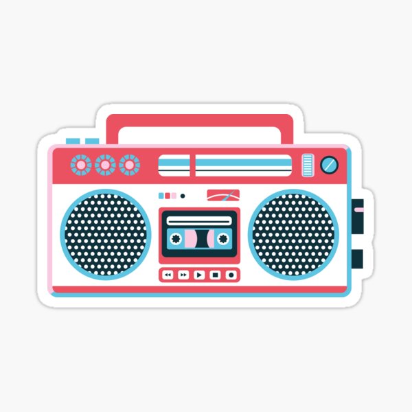 Retro Sterio Boom Box Sticker