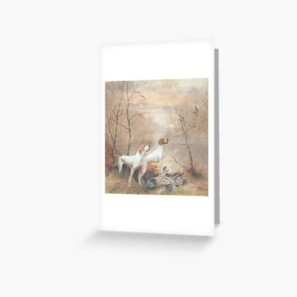 Item preview, English Pointer is hunting the Pheasants designed and sold by TammyHunterArt.