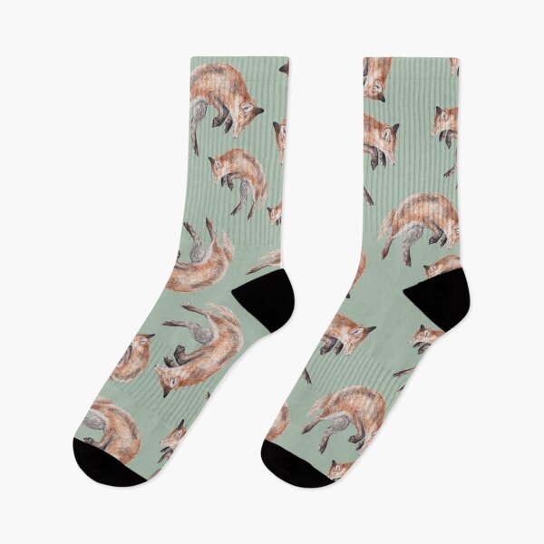 Item preview, Jumping Watercolor Foxes Wildlife designed and sold by wanderinglaur.