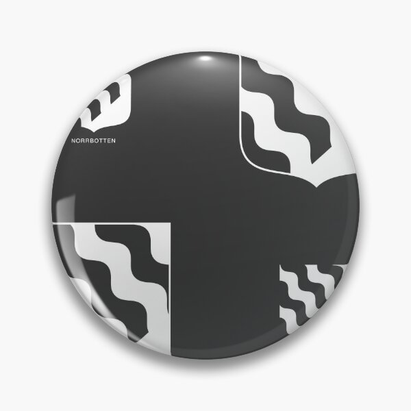 Item preview, Norrbotten Waves, Black and White Pattern (Sweden/ Svenska landskap) designed and sold by Landskapsbutiken .com.