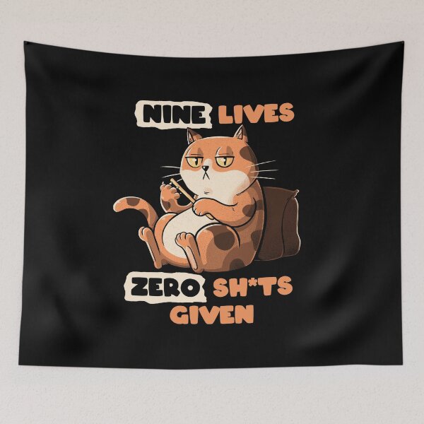 Item preview, Nine Lives Zero Sh*ts Given Cat by Tobe Fonseca designed and sold by Tobe Fonseca®.