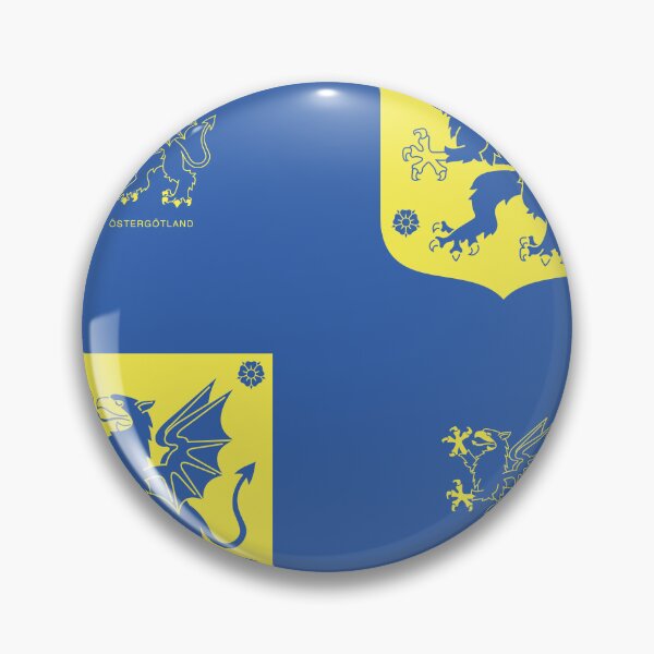 Item preview,  Östergötland Dragon Griffin, Blue and Yellow Pattern (Sweden/ Svenska landskap) designed and sold by Landskapsbutiken .com.