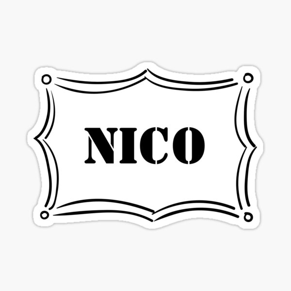 "Font Name Nico" Sticker for Sale by NameMatters Redbubble