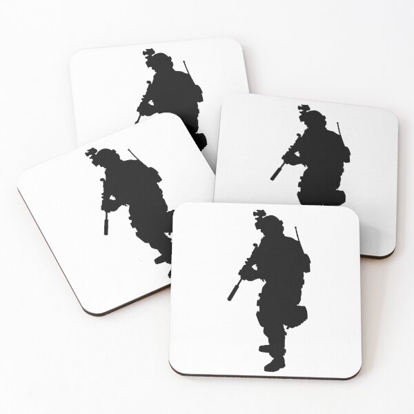 Item preview, Male soldier standing up and in full equipment and armament, fully automatic machine gun in hand such as the special forces, marines army and ksk, GRU, Sajeret. Isolated realistic silhouette designed and sold by Marcin Adrian.