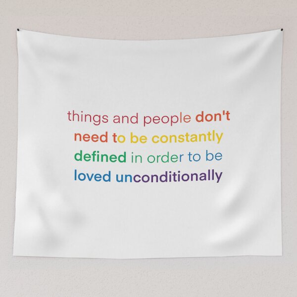 Item preview, Amelia unconditional love quote LGBTQIA+ designed and sold by queer-art-cake.