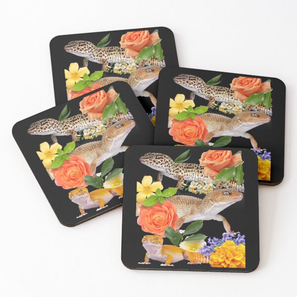 Item preview, Pretty Geckos With Orange Flowers Design designed and sold by EarthArtDesigns.