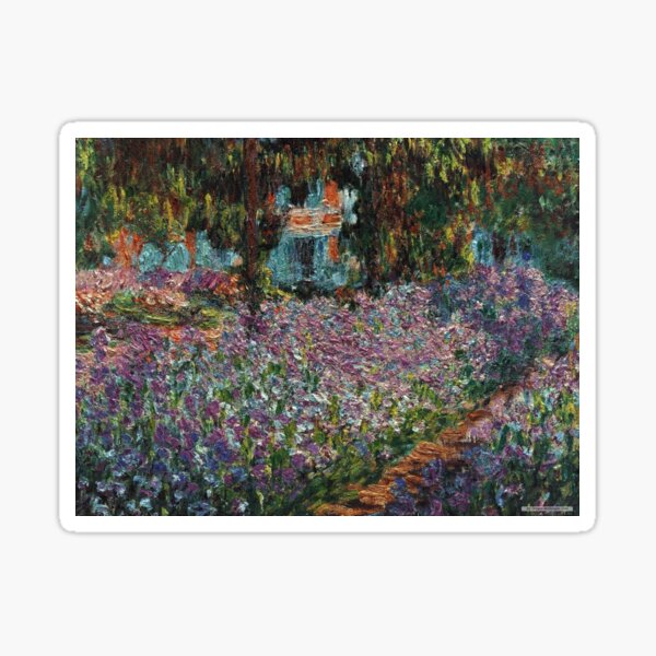 “The Artist’s Garden At Giverny By Claude Monet " Sticker by