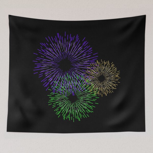 Aperçu de l'œuvre Feu d'artifice vert violet et or créée et vendue par Arianna Khalil.