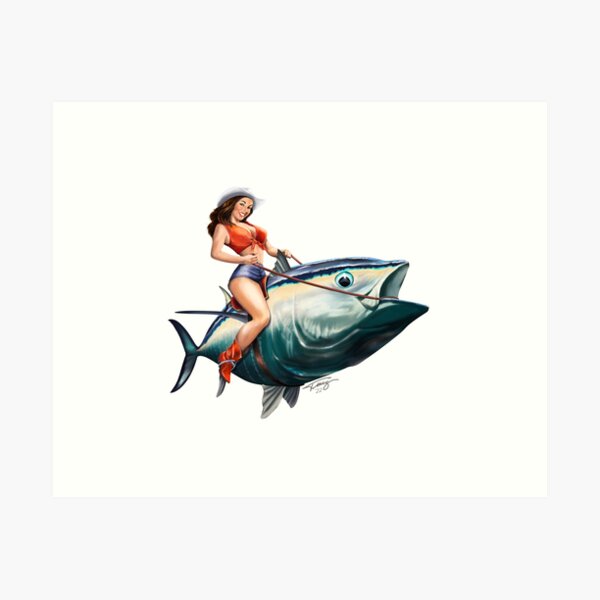 Fishing Pinup Art Prints for Sale