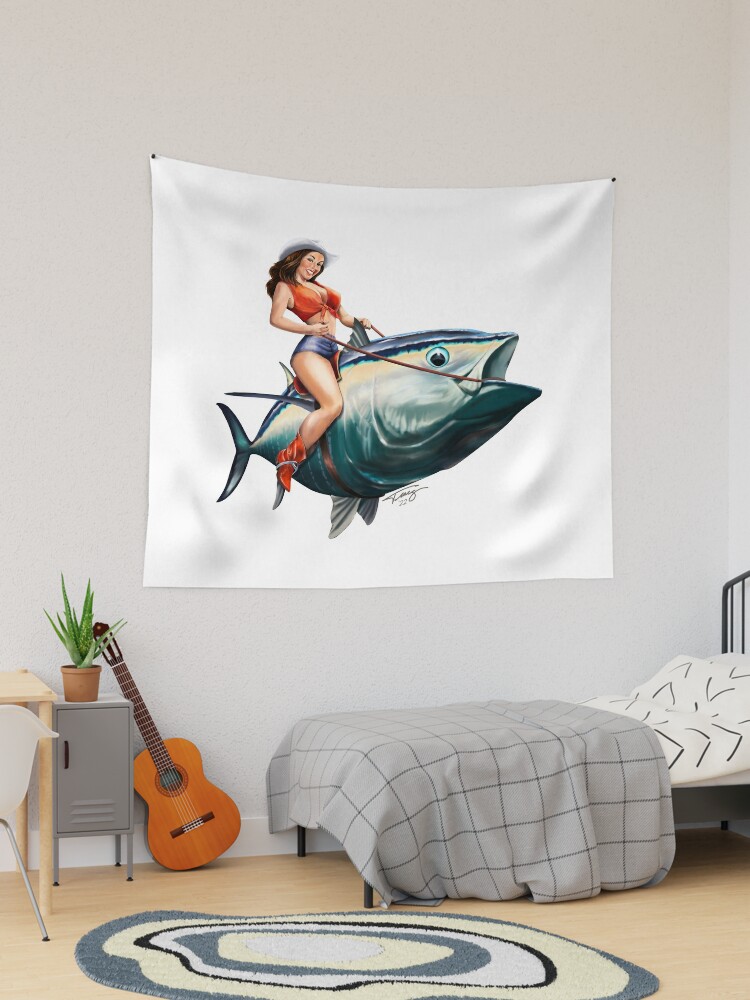 Bluefin Tuna Rider Fishing PinUp Girl | Sticker