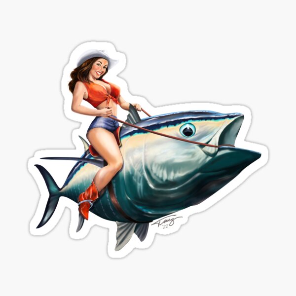 Girl Fishing Stickers for Sale, Free US Shipping
