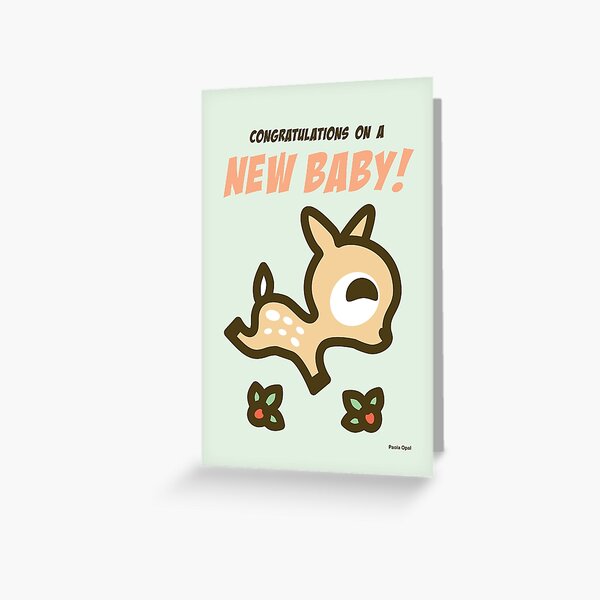 Congratulations on a new baby! Card with Dotty the Deer Greeting Card