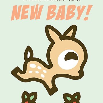 Artwork thumbnail, Congratulations on a new baby! Card with Dotty the Deer by PaolaOpal
