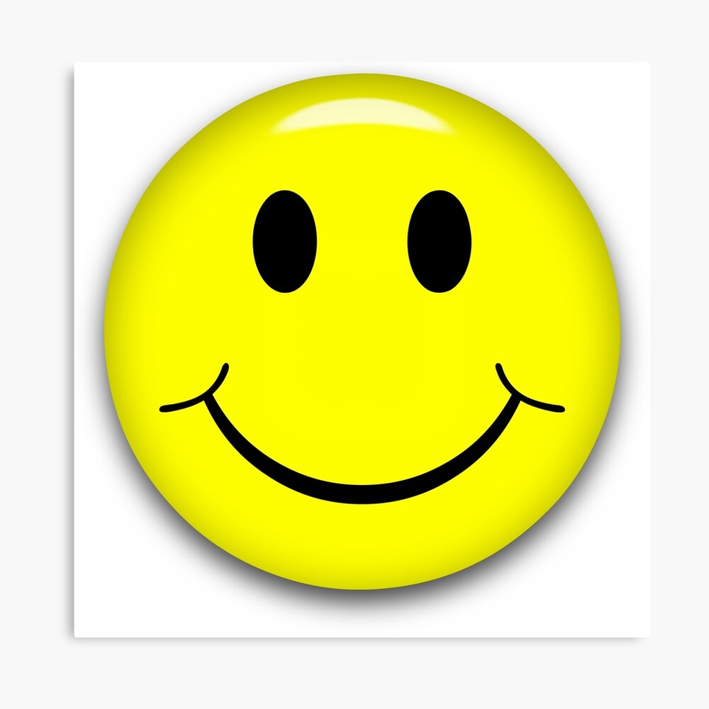 "Classic Smiley Face (retro)" Canvas Print By DoGback | Redbubble