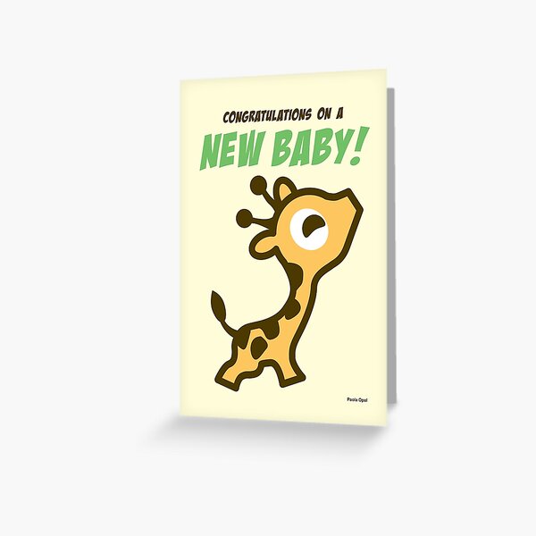 Congratulations on a new baby! Card with Saffy the Giraffe Greeting Card