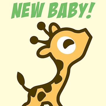 Artwork thumbnail, Congratulations on a new baby! Card with Saffy the Giraffe by PaolaOpal
