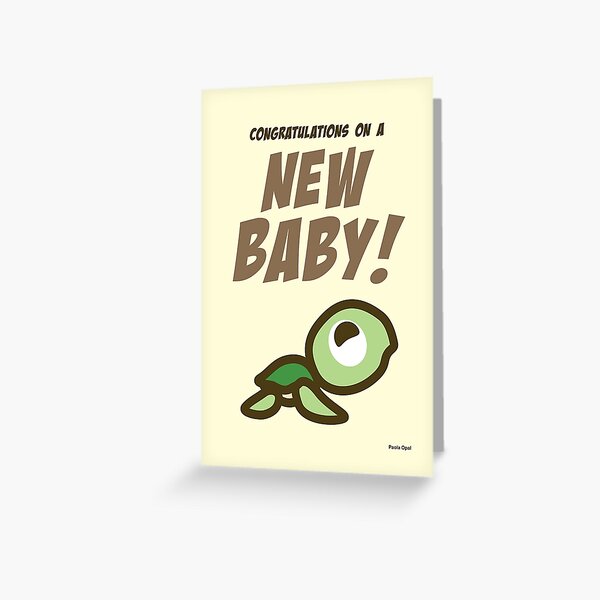 Congratulations on a new baby! Card with Totty the Turtle Greeting Card