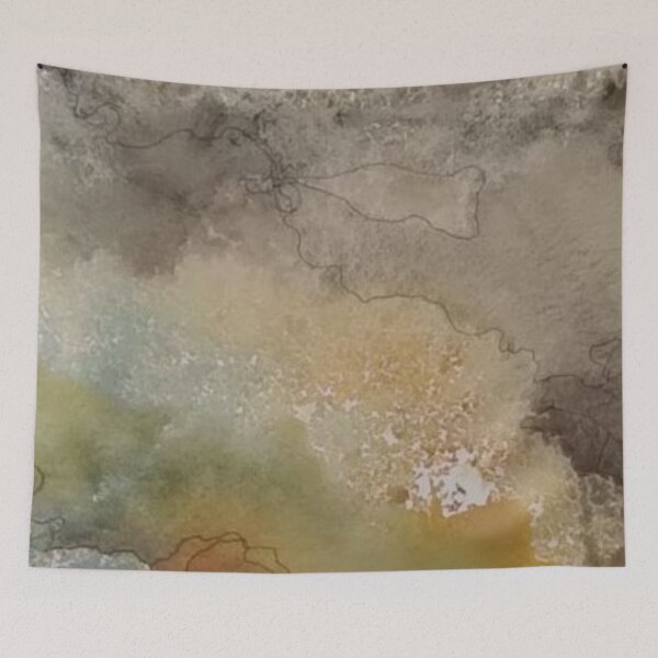 Item preview, Yellowstone Hydrothermal Pool #8 center closeup watercolor and ink painting designed and sold by ChillonLeachArt.