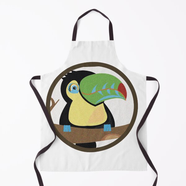 Item preview, Cute little yellow-throated toucan, sitting on a branche badge designed and sold by melissamaduka.