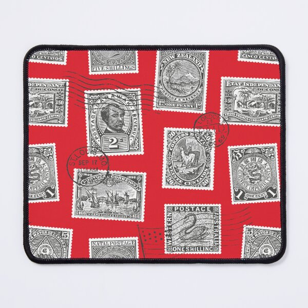 Item preview, Antique Postage Stamps and Postmarks in Red and Black designed and sold by Pixelchicken.