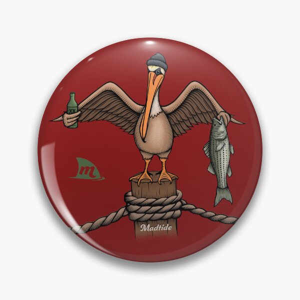 Item preview, Pelican with beer and Striped Bass designed and sold by madtide.