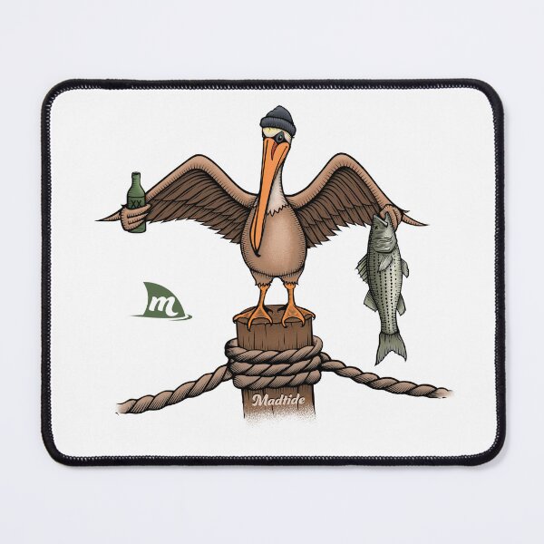 Item preview, Pelican with beer and Striped Bass designed and sold by madtide.