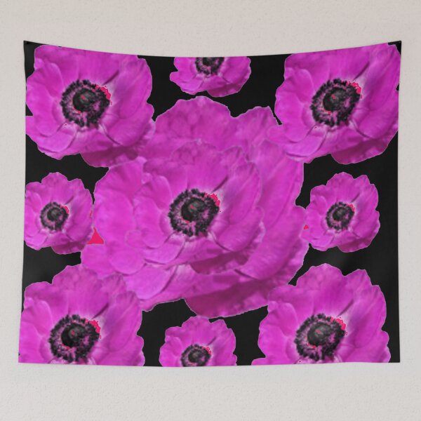 Item preview, BLOOMING FUCHSIA PURPLE GARDEN FLOWERS GREYISH ART designed and sold by sharlesart.