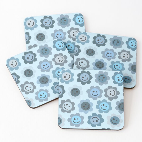 Item preview, Bluer Blue Flower Happy Faces designed and sold by gray-cat.