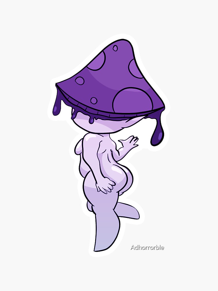 "Mushroom Girl Purple Ooze Cute Kawaii Monster Fungus" Sticker for Sale