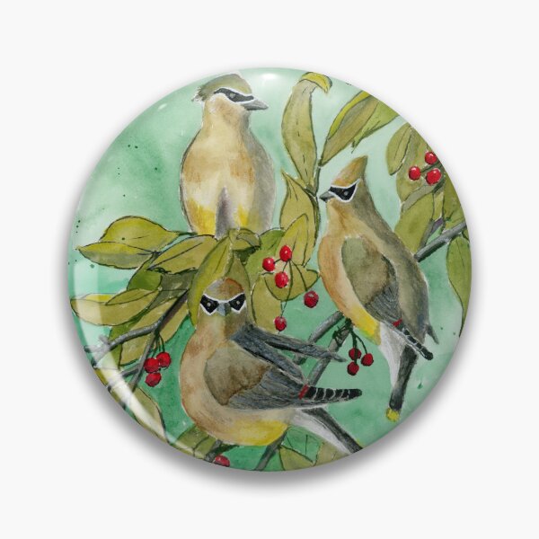 Item preview, Three Cedar Waxwings and Red Berries  designed and sold by 1Lbrody1.