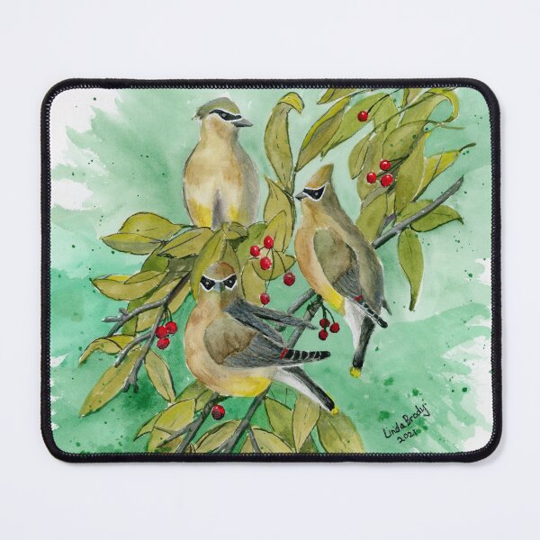Item preview, Three Cedar Waxwings and Red Berries  designed and sold by 1Lbrody1.