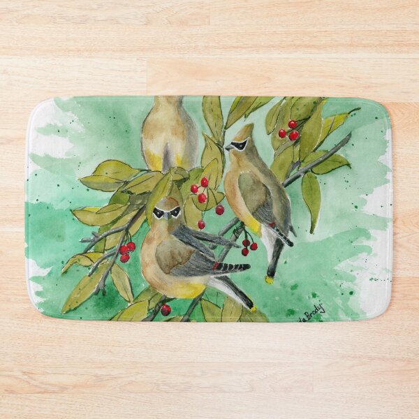 Item preview, Three Cedar Waxwings and Red Berries  designed and sold by 1Lbrody1.