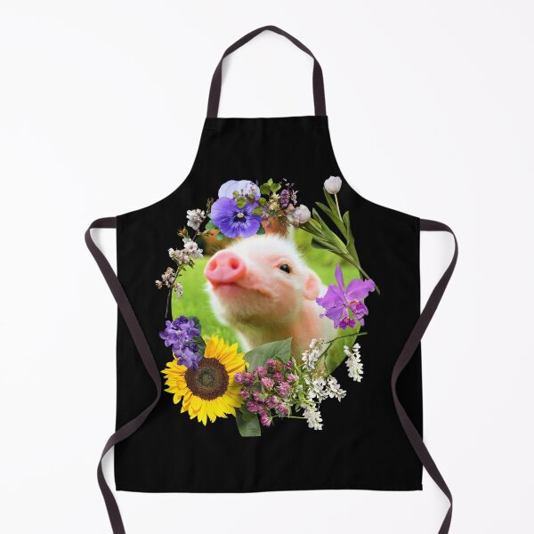 Item preview, Baby Piglet With Pretty Colorful Flowers Design designed and sold by EarthArtDesigns.