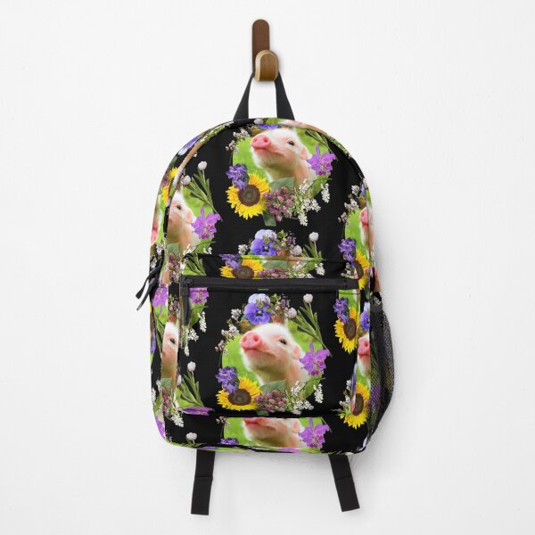 Item preview, Baby Piglet With Pretty Colorful Flowers Design designed and sold by EarthArtDesigns.
