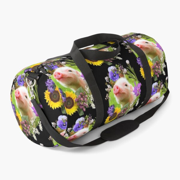 Item preview, Baby Piglet With Pretty Colorful Flowers Design designed and sold by EarthArtDesigns.