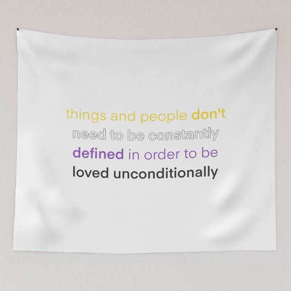 Item preview, Amelia unconditional love quote LGBTQIA+ (non binary edition) designed and sold by queer-art-cake.