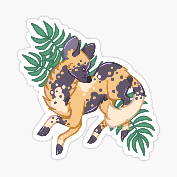 Stylized African wild dog Sticker