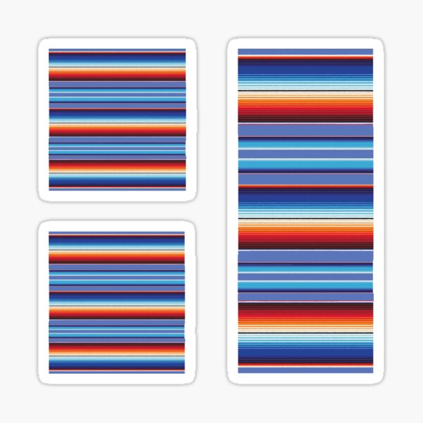 Royal Blue Saltillo Serape modern mexican blanket fiesta colors design Sticker