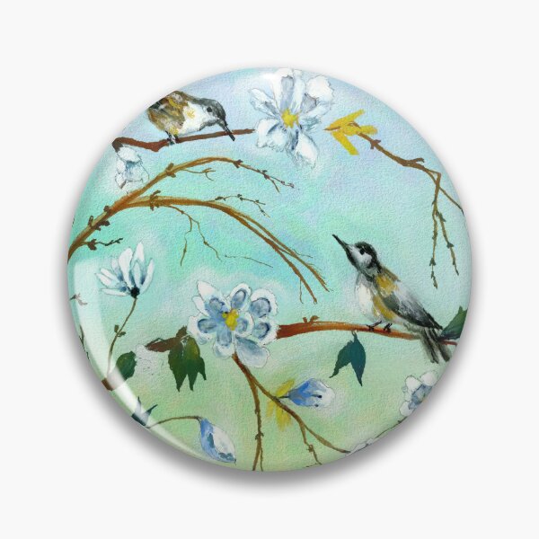 Item preview, Two Spring Birds and White Flowers designed and sold by 1Lbrody1.