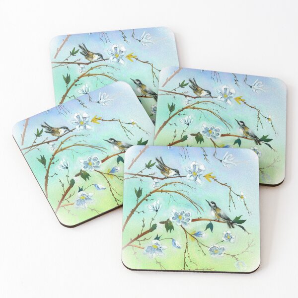 Item preview, Two Spring Birds and White Flowers designed and sold by 1Lbrody1.